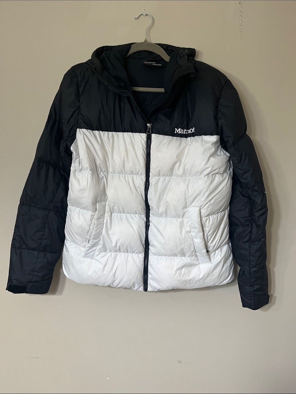 Marmot Black and White Puffer Jacket